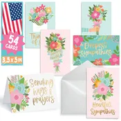 54 Sympathy Cards for Loss – Blank Condolence & 'I'm Sorry for Your Loss' Cards with Envelopes – Heartfelt Bereavement Cards Bulk