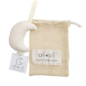 Ali + Oli Plush Moon Pacifier Holder - Muslin Ivory