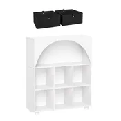 Arched 35in 6 Cubby Storage Cabinet