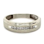 10k White Gold 1/10ctw Diamond Wedding Band 2.6g Size 10.25