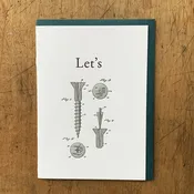 Let's Screw Card — Letterpress PDX