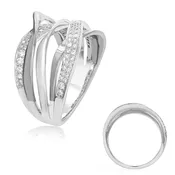 14K White Gold Contemporary Diamond Fashion Ring