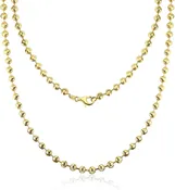 Gold Diamond Cut Beads Moon Chain