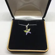 10K White Gold Butterfly Pendant