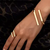 18K Gold-Plated Bar Bracelet and Ring Set — Jewelry Set | Le'Var