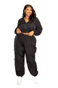 Plus Size Active Zip Up Set