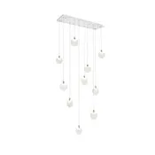 Elegant Lighting Avery 10 Light 42 inch LED Rectangle Alabaster Pendant in Chrome 1012D42C-11ST