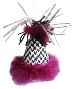Dog Party Hat (Purple, Black & White)