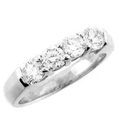 14 KARAT WHITE GOLD DIAMOND WEDDING BAND with 4 Diamond(s) 1.46ctw