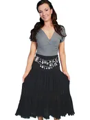 Flared Skirt, Detailed Crochet Panel