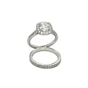 14K Gold Diamond Wedding Set – 1.04 CT Round Brilliant