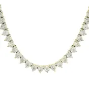 10k Two-Tone Gold Natural 4.50 Carat Diamond Illusion 3-Prong Tennis Necklace