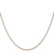 14K Rose Gold 16 inch .8mm Baby Rope with Spring Ring Clasp Chain