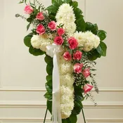Peace and Prayers Standing Cross - Pink