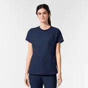 AURA Women's Captivate Crew Neck Tuck-in Scrub Top - Navy