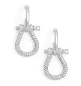 18k Gold Pavé Horseshoe Charm Drop Earring