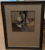 Abstract original painting by Christopher Welsh, framed.