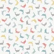 1/4 Yard Dolphins White - Lewis & Irene