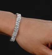 2-row Crystal stretch bracelet rhinestone jewelry for bodybuilding competition bikini competition and figure competition