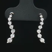 14K NATURAL DIAMOND JOURNEY EARRINGS, ESTATE