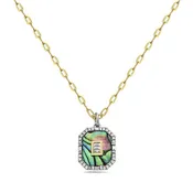 14k Abalone & Diamond Pendant
