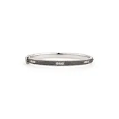 Blackened Sterling Silver White Topaz Bangle