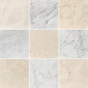 Alba Nova & Bianco Carrara 10" Checkerboard Tumbled