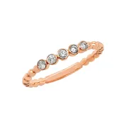 14K Rose Gold Diamond Beaded Band — Croft & Stern Jewelry Designs