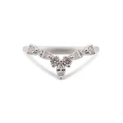 14K White Gold 0.41 Ct Marquise Diamond V Band