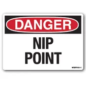 Danger: Nip Point Safety Label – OSHA Style