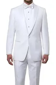 (36R, 44S) Slim Fit 2 Piece White Tuxedo