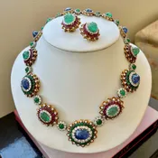 David Webb Necklace and Earring Set