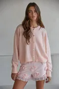 Knit Sweater Crew Neck Cardigan