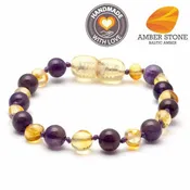 Amber Stone Baltic Amber & Amethyst Bracelet 9