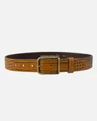 Amsterdam Heritage Belts Damy | Crocodile Embossed Leather Belt: Camel