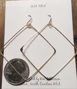 14K Gold Filled Handmade Earrings Giant Squares
