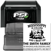 Adventure Awaits Mississippi Retro Three-Line Rubber Pre-Inked Stamp