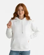 Adult White Hooded Pullover Sweatshirt
