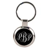 Engraved Monogram Script Metal Keychain - LZR