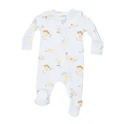 2-Way Zipper Footie - Green Vintage Spring Ducklings