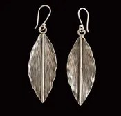 Hilltribe Silver Leaf Dangle Earrings