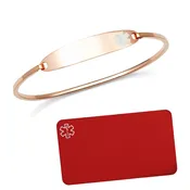 Rose Gold Medical Bracelet plus Wallet Card-DP1406CC