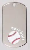2 inch chrome baseball dog tag