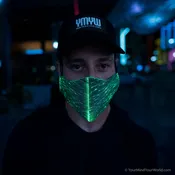 Cyberpunk Mask — LED Light Up Rave Mask, Fiber Optic Face Mask for Festivals, EDM & Burning Man