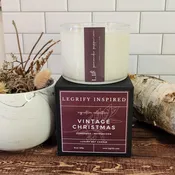 A Vintage Christmas Classic Glass 2 Wick Soy Candle