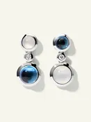 BOUTON 2 Cabochons Ohrringe in 'Ocean' mit Diamanten