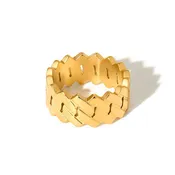 Banded Metal Statement Ring - WATERPROOF: 7