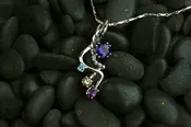 14k white gold Ciara 4-Stone Pendant - One of A Kind design by Stark Jewelers — Stark Jewelers