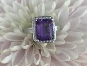 Amethyst Halo Ring — ROGERS & CO. fine jewelry and design: Missoula, MT: Jewelry Store, Engagement Rings, Chalet Jewelers