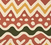 Alan Campbell Fabric: Cap Ferrat - Custom Multi Salmon / Green / Gold on Vellum Suncloth (OUTDOOR)
